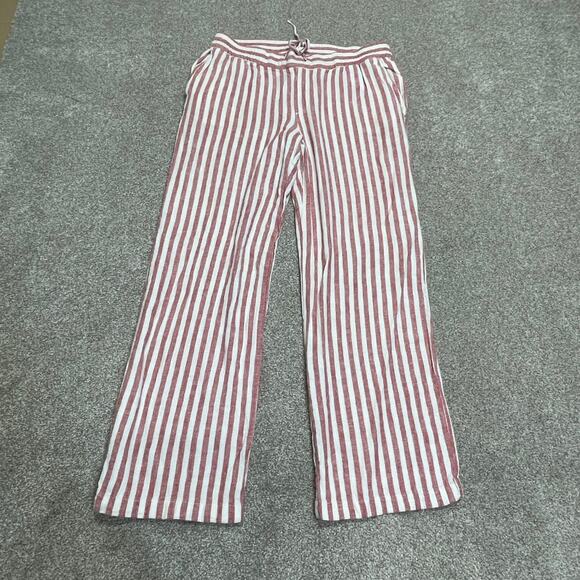 Old Navy womens striped pullon pants sz medium linen blend beachy light weight - Picture 3 of 12